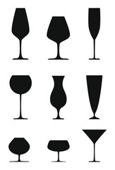 Vector illustration. Glasses set collection elements.