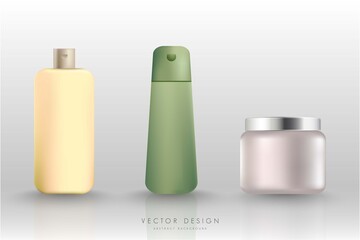  Mock up cosmetic bottle liquid container for beauty product vector illustration