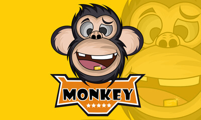 Monkey Cartoon Mascot Design. Can be used for any purpose