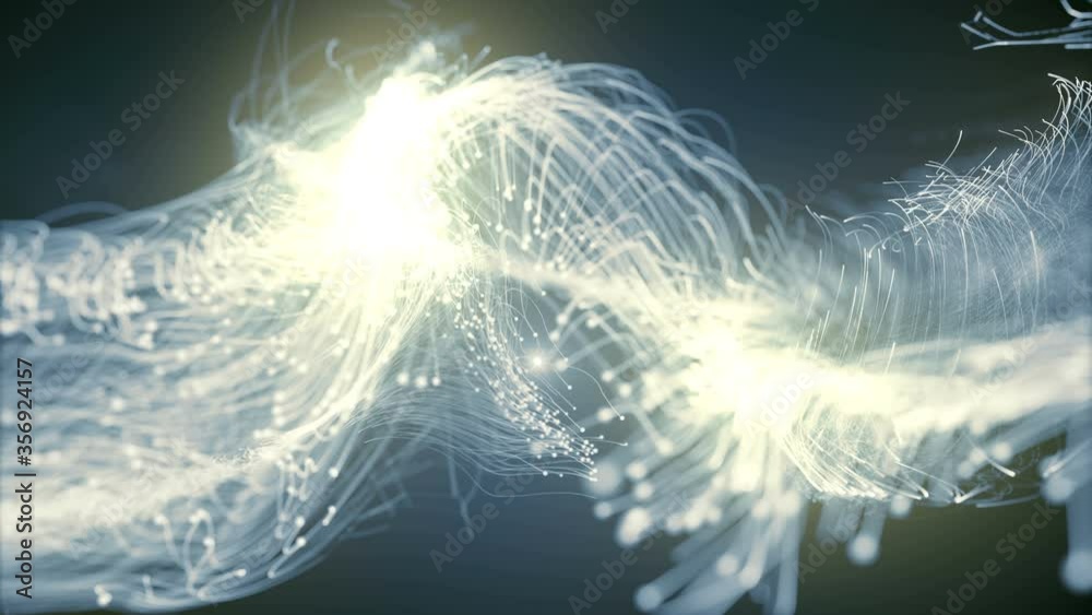 Leinwandbilder Smoothly and harmonically flowing particle trails with depth of field effects 4K