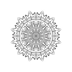 luxury ornamental mandala background design, background in white and black color