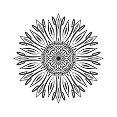 luxury ornamental mandala background design, background in white and black color