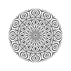 luxury ornamental mandala background design, background in white and black color