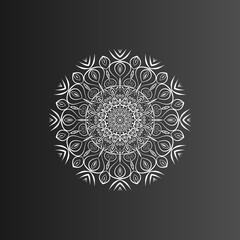 luxury ornamental mandala background design, background in white and black color