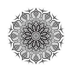 luxury ornamental mandala background design, background in white and black color