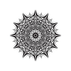 luxury ornamental mandala background design, background in white and black color