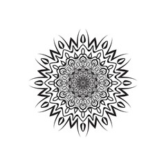 luxury ornamental mandala background design, background in white and black color