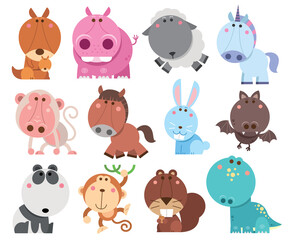 Vector illustration of Animals cartoons collection