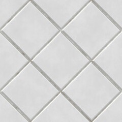 Seamless rhombus diamond shaped floor and wall tile texture in white