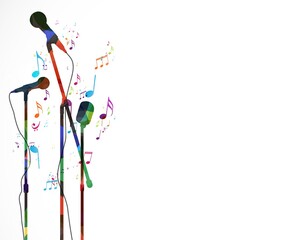 Colorful music notes background, abstract sign and symbol © radenmas