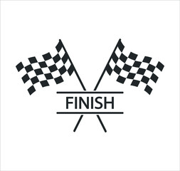 Race flag icon, simple design race flag logo template vector