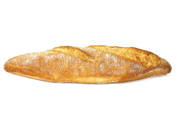 baguette de pain française sur un fond blanc