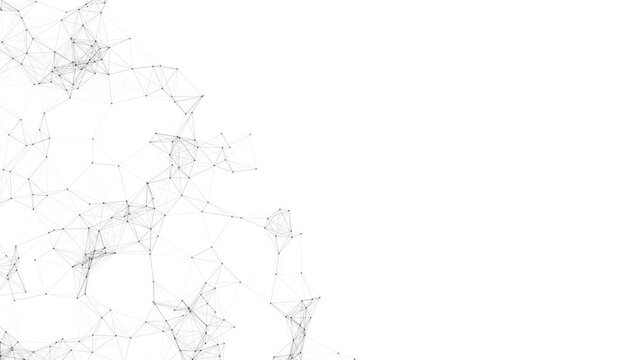 Looping Abstract Digital Connections Background Black on White Background
