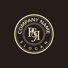 PSR Letter Vintage logo, badge Template or logotype design element