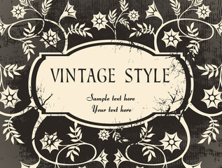 Vintage floral banner