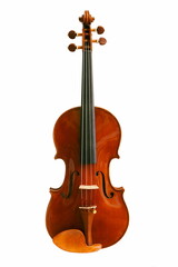 Fototapeta na wymiar Violin from front on white background