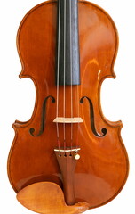 Violin from front on white background