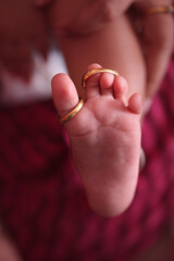 couple rings on baby foot