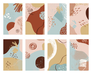 Fototapeta premium Set of abstact fluid tropical summerbackgrounds. 