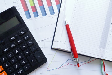 Revenue planning. Earnings, counting dollars, charts, revenue growth