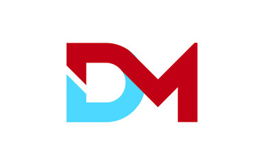 DM or MD Letter Initial Logo Design, Vector Template
