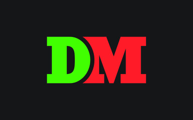 DM or MD Letter Initial Logo Design, Vector Template