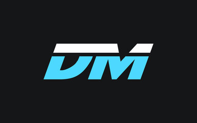 DM or MD Letter Initial Logo Design, Vector Template