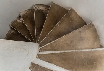 view of spiral staircases viewed from above