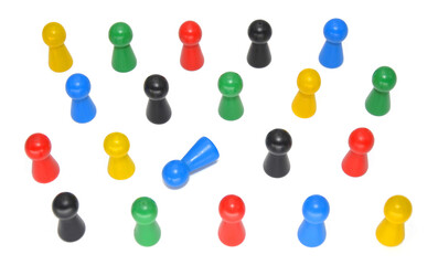 colored wooden game characters