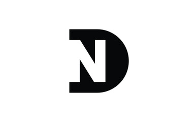 DN or ND Letter Initial Logo Design, Vector Template