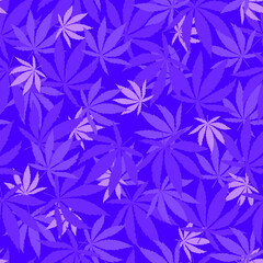 Cannabis purple seamless pattern. Vector