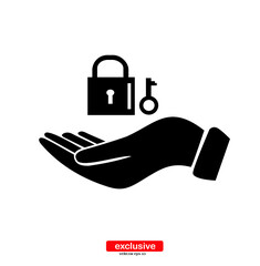 gift hand icon.Flat design style vector illustration for graphic and web design.	
