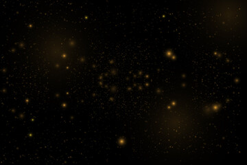 Sparkling golden magic star comet