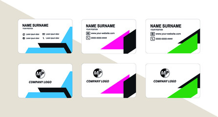 Fototapeta na wymiar Simple vector business card design