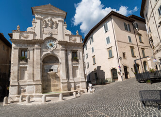 spoleto, city square, church in the background, 