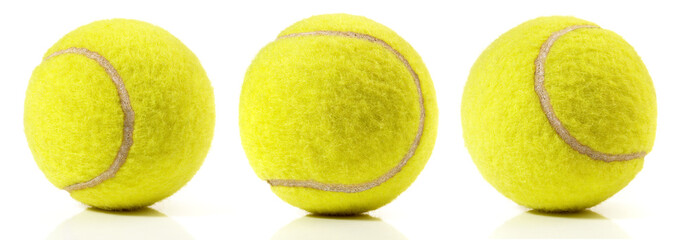 Yellow tennis balls isoladet on white background