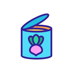 turnip opened tin icon vector. turnip opened tin sign. isolated color symbol illustration