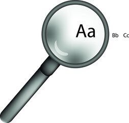 magnifying glass on white background