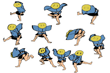 北斎漫画・笠の人