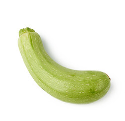 whole green zucchini isolated on white background