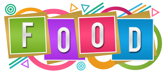 Food Colorful Blocks Design Background 