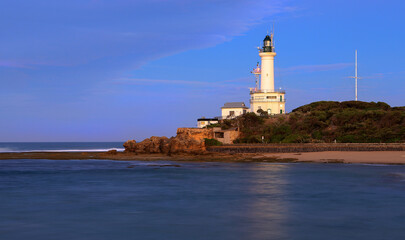 Fototapeta na wymiar Morning at Point Lonsdale lighthouse on the Bellarine Peninsula in Victoria, Australia.