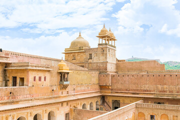 Famous Rajasthan indian landmark - Amer (Amber) fort, Jaipur, Rajasthan, India