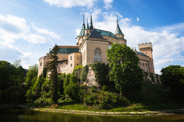 Fototapeta premium Bojnice Castle (Bojnicky Zamok), Medieval Romanesque Castle built in the 12th Century, Bojnice, Slovakia
