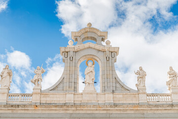 Obraz premium Almudena Cathedral or Santa Maria la Real de La Almudena is a Catholic church in Madrid, Spain