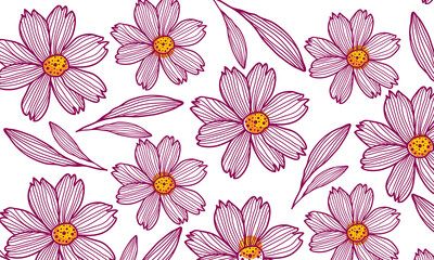  flower and leaf line pattern.