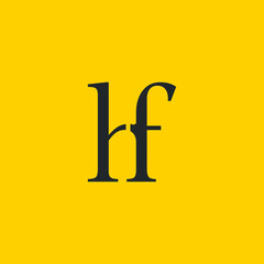 creative minimal HF logo icon design in vector format with letter H F