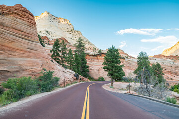 Scenic drive in Zion national park Utah