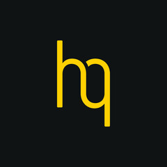 creative minimal HQ logo icon design in vector format with letter H Q