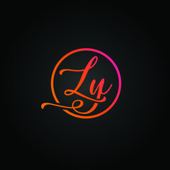 creative minimal LY logo icon design in vector format with letter L Y